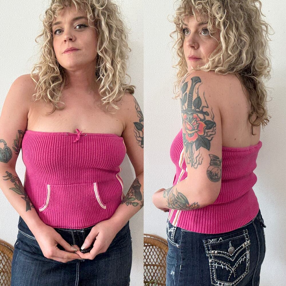Y2K Maurice’s Pink Knit Tube Top size large